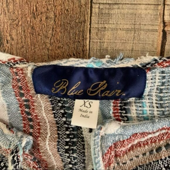 Blue rain women's size x-small long sleeve knit striped top with neck ties - Picture 8 of 11